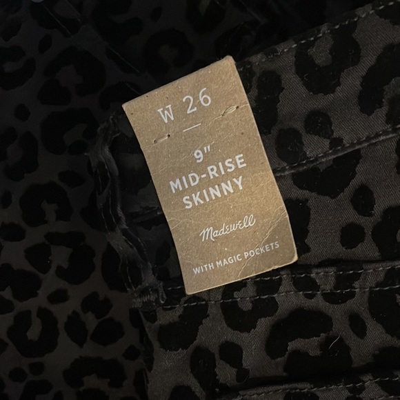 NWT Madewell mid rise skinny flocked animal print 26 - Picture 6 of 10